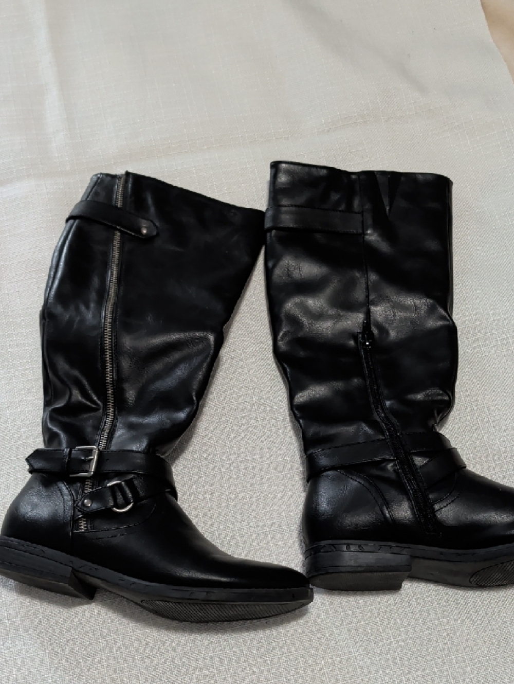 Rampage Black Over-the-Knee Buckle Riding Boots - Picture 4 of 6